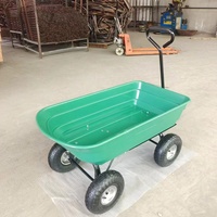 Chariot à main personnalisable TC2145 en métal, 75L, à quatre roues pneumatiques, léger, pour jardin, conteneur à roulettes, chariot basculant, capacité 300kg