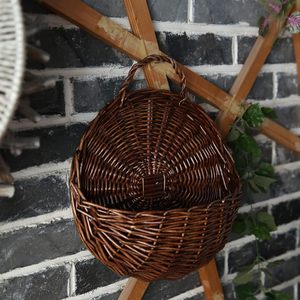 YULIN JIAFU Handmade Eco-Friendly Nautical Style Woven <strong>Wicker</strong> Hanging <strong>Storage</strong> <strong>Basket</strong> Wall Decorations for Home Garden Wedding - Product Image 4