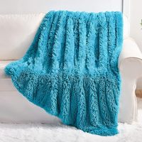 Couvertures et jetés en peluche longues couverture en fausse fourrure extra douce couverture réversible légère moelleuse confortable Shaggy