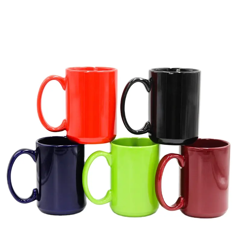 Tasse à sublimation personnalisée de 15oz tasse à revêtement de sublimation en céramique blanche tasse à faire soi-même impression par sublimation