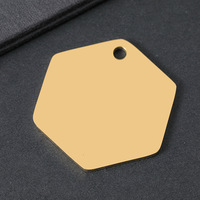 Placa de Identificación Personalizada para Mascotas con Grabado Láser Hexagonal, Etiqueta de Acero Inoxidable en Blanco para Perros, Colgante de Metal con Logotipo Personalizado