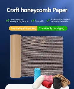 Op Maat Gemaakte Milieuvriendelijke Recyclebare Stretch Wrap Ambachtelijke Papieren Verzenddemping Zelfafgegeven Doos Honingraatpapier