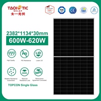 Panneaux solaires monocristallins TOPCon de type N, grande taille, haute efficacité, 16BB, 600-620W, pour usage commercial, de niveau 1 Taoistic.