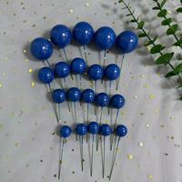 20 Pièces/Sac Boules Mixtes Faux Or Argent Rose Bleu 2 2.5 3 4cm Décoration de Gâteau Joyeux Anniversaire pour Fournitures de Pâtisserie