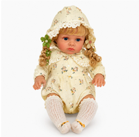 Poupée Reborn de 24 pouces avec tête en vinyle, membres en tissu, corps en tissu, tenue vintage à fleurs, poupée compagnon pour jeux d'habillage pour enfants
