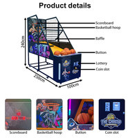 Machine d'arcade de basketball commerciale, jeu de tir avec tableau de scores électronique et panier de basketball encastré pour parc d'attractions