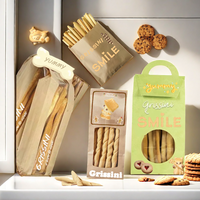 Sacs en papier brun sulfurisé personnalisés pour l'emballage Boîte de gressins Grissini Sac à pain maison Emballage Boîte de bretzel de bâtonnets de biscuits