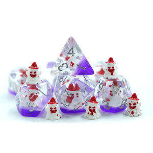 Ensemble de dés polyédriques en résine faits à la main, 7 pièces, 16 mm, bords arrondis, dés blancs de qualité supérieure, Dés du Roi Démon pour jeux de société - Product Image 5