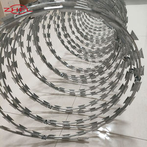 Alambre de púas decorativo de acero galvanizado para barreras móviles, bobina de alambre de púas de resorte de 16 clavijas, galvanizado en caliente. - Product Image 5