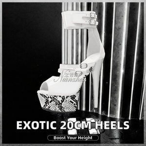 Nuevos Tacones de Plataforma de 20 cm para Bailarina Exótica, con Correa de Tobillo, para Pole Dance, con Punta Abierta, Estilo Gótico, para Club Nocturno, Sensuales - Product Image 4