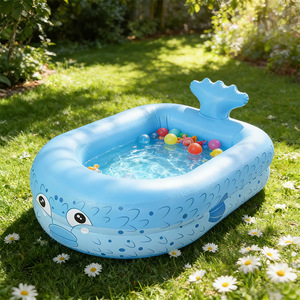 Piscine gonflable JOSEN en PVC pour enfants, légère, portable, avec toboggan et arroseur, durable, écologique, pour l'extérieur - Product Image 1