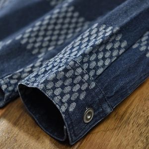 Camicie 2024 in Denim Camisa per uomo Casual a maniche lunghe a forma <span class=keywords><strong>Slim</strong></span> Plaid con bottoni in Denim giacche da uomo <span class=keywords><strong>Jeans</strong></span> eleganti - Product Image 5