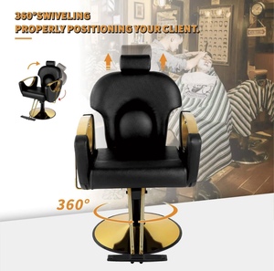Silla de peluquería, silla de belleza, silla de barbero al por mayor para peluquerías, silla de barbero chapada en oro, silla de peluquería - Product Image 3