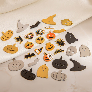 Colgante de acero inoxidable para Halloween, chapado en oro de 18 quilates, para hacer collares, accesorios de joyería DIY, formas mixtas, calabaza - Product Image 1