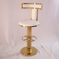 Tabouret de bar haut réglable en métal de luxe, minimaliste, avec dossier moderne en PU pivotant pour cuisine, bar à domicile, salle à manger, zone de négociation
