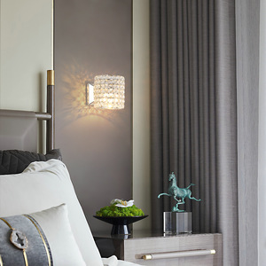 Modern European American Crystal LED <b>Wall</b> Lamp Touch Control <b>Dimmable</b> Minimalist Creative Double-<b>Light</b> Balcony - Product Image 5