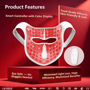ILUXRED Tedarikçi LED Yüz Maskesi Kırmızı Işık Terapisi Silikon Kızılötesi Işık Terapisi Yüz Salonu Ev Kullanımı - Product Image 6