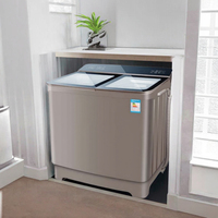 Lave-linge semi-automatique à chargement par le haut, double bac, à une seule roue, à double moteur, en acier inoxydable, mini, pour usage domestique