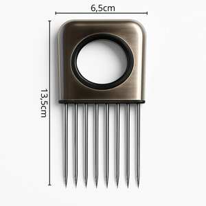 Peigne de cuisine en acier inoxydable écologique, poignée ergonomique, outil de guidage pour couper les oignons, les légumes, support de coupe, SC ECOMMERCE - Product Image 3