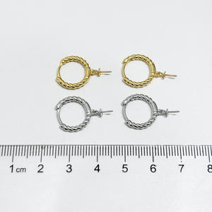 WENCHI S925 Argent Perles DIY Accessoirisées 9-15mm 11419 Boucles d'Oreilles Pendante Tendance Support Vide Boucle Or Argent Chine - Product Image 4