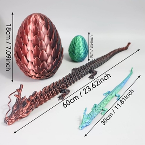 Huevo de Dragón Chino, Juguete Impreso en 3D, Adorno Hecho a Mano, Regalo Creativo en Línea, Huevo de Dragón Rojo, Artesanía Decorativa - Product Image 5