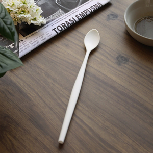 Cuillère <span class=keywords><strong>à</strong></span> <span class=keywords><strong>salade</strong></span> jetable écologique en CPLA de 8,5 pouces avec long manche, biodégradable et compostable - Product Image 1