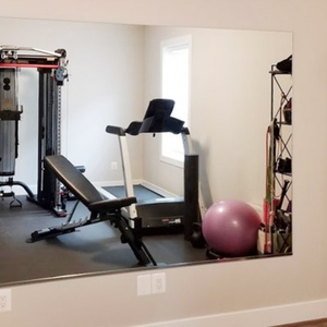 Vente flash! Miroir de sécurité en verre avec support en vinyle et bord poli plat pour applications en salle de sport, fitness et studio de danse - Product Image 4