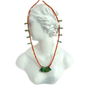 Collier en argent Sterling 925 naturel <span class=keywords><strong>bleu</strong></span> Turquoise Orange mandarin <span class=keywords><strong>grenat</strong></span> - Product Image 5