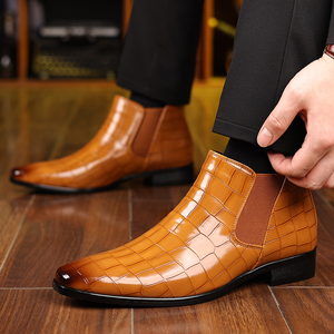 Bottes Chelsea imprimées pour hommes, grande taille 39-48, bottes à enfiler avec côtés élastiques, bottes habillées à la cheville, bottes à la mode pour l'automne et l'hiver - Product Image 4