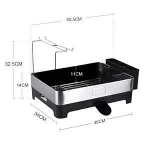 Vendita calda utensili per la conservazione in alluminio piatto 2 livelli cucina in metallo 304 acciaio inossidabile scaffale per piatti - Product Image 3