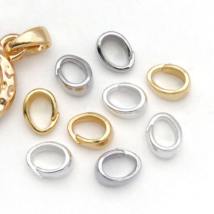 Fermoir ovale en forme de grain de melon 3x5x7mm, plaqué argent et or, composant de bijouterie DIY pour pendentif et accessoire de richesse - Product Image 3