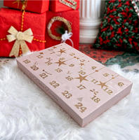 Calendrier de l'Avent personnalisé en papier avec 24 compartiments numérotés, boîte cadeau surprise