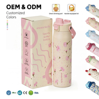 Nouvelle conception, thermos de voyage en acier inoxydable 18/8 à double paroi, isolé sous vide, avec logo personnalisé, couvercle de type paille, maintien thermique de 12 à 24 heures
