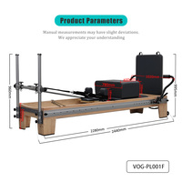 Equipo de Pilates Reformer Profesional de Madera de Arce Blanca, Resistente y Ecológico, para Entrenamiento de Fuerza y Core