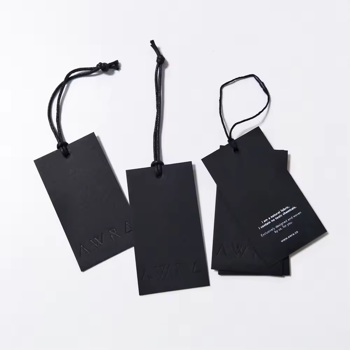 Custom Fashion Design Black Logo Brand Name Clothing Tags