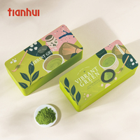 Boîte en métal rectangulaire recyclable personnalisée Tianhui pour les feuilles de thé, la poudre de matcha, l'emballage de l'ensemble, boîte cadeau