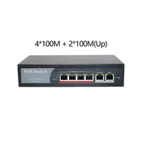 Conmutador POE de 4 puertos 4*1000Mbps + 1*1000Mbps Uplink RJ45 + 1 * Conmutador de red SFP Gigabit 48V 65W 802. 3AF/AT Rack Ethernet Switch