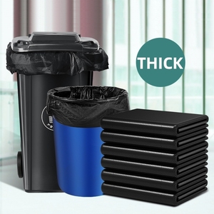 Customizable Black 55 120 80 Gallon <b>PE</b> Plastic Trash <b>Bag</b> with Heat Seal Handle <b>for</b> Supermarket Use - Product Image 3
