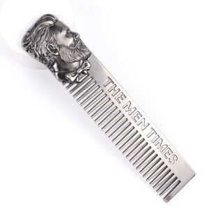 Peigne à barbe rétro façonnant la tête d'huile pour hommes, meilleur accessoire rétro en acier inoxydable pour hommes, 1 pièce - Product Image 5