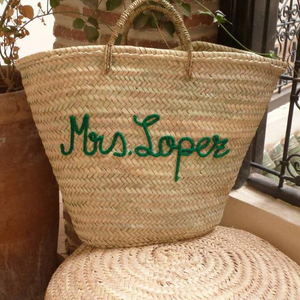 Panier marocain en paille magnifiquement fait à la main - Product Image 1