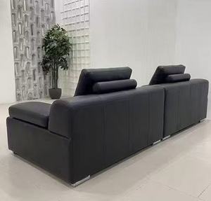 Modern Brown Leather Sectional <b>Sofa</b> Large Deep Seat Functional Reclining Couch Tufted 3 Seater <b>Sofa</b> <b>for</b> High-End Home Theater - Product Image 2