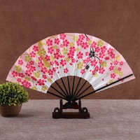 Éventail pliant en bambou de 28 cm, imprimé sur mesure, bord laqué, accessoire de danse portatif