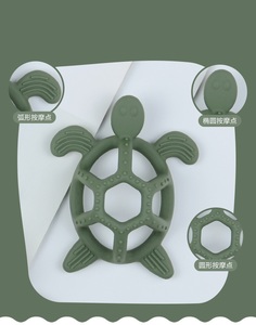 Mordedor de silicona para bebé, mordedor de tortuga esférico hueco, juguete antisucción para dentición de bebé - Product Image 5