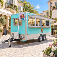 Etodevice Remorque à café mobile de 18 pieds, Chariots et remorques alimentaires entièrement équipés, Camionnette à pizza, camionnette à glaces, camionnette à hot-dogs, camionnette à barbecue