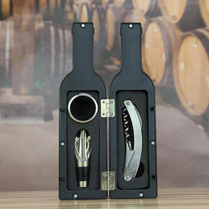 Ensemble créatif de 5 ouvre-bouteilles à vin, ouvre-bouteille de bière, tire-bouchon à vin, accessoire, boîte cadeau noire et rouge, métal et plastique - Product Image 6