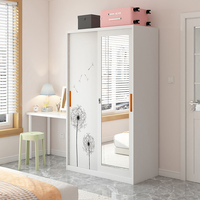 Nouvelle promotion : Armoire contemporaine réglable à portes coulissantes pour chambre à coucher, en métal peint