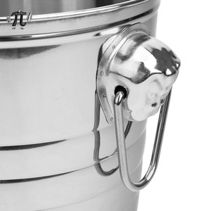 Cubo de <span class=keywords><strong>Hielo</strong></span> Reutilizable de Acero Inoxidable Plateado, Herramienta de Bar Ecológica y Duradera para Enfriar Vino, con Asa Elegante - Product Image 4