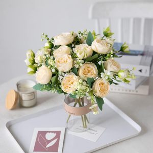 Fleurs artificielles de pivoine champagne, fleurs de pivoine en soie, bouquets pour mariage, centre de table, arrangement floral - Product Image 5