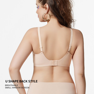 Soutien-gorge sans couture moulé à couverture complète, sans armatures, couleur unie, avec bande en gel, grande taille, pour femmes, vente en gros par fabricant OEM - Product Image 4