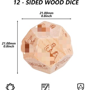 Jouet de dés en bois de hêtre massif pour adultes - Product Image 6